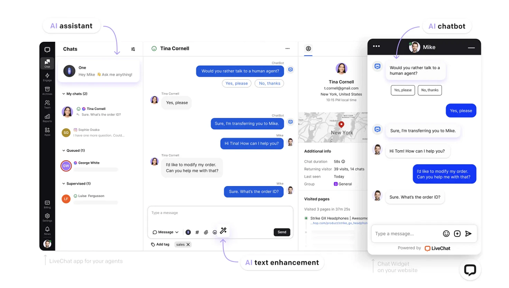 LiveChat interface