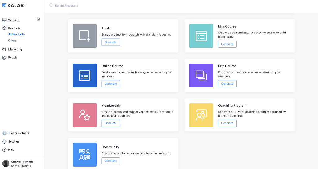 Kajabi Interface