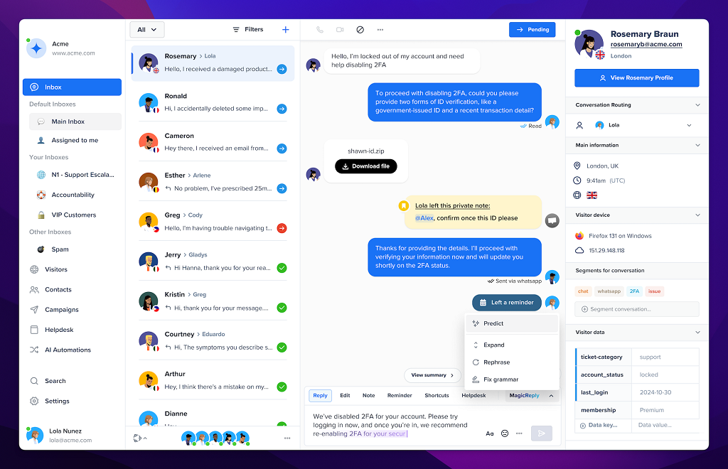 Crisp interface