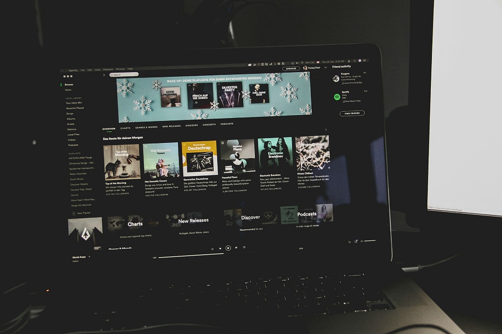 Streaming Platform on Laptop Screen