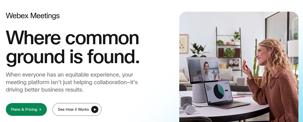 Webex website main page