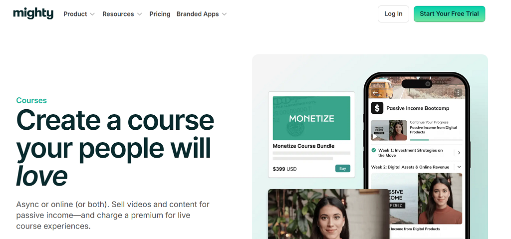 Mighty Network website main page