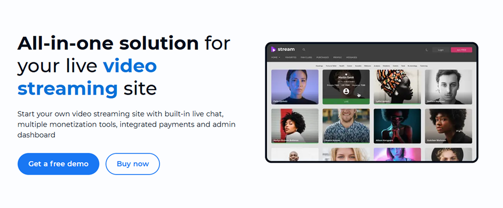 video platform with Scrile Stream