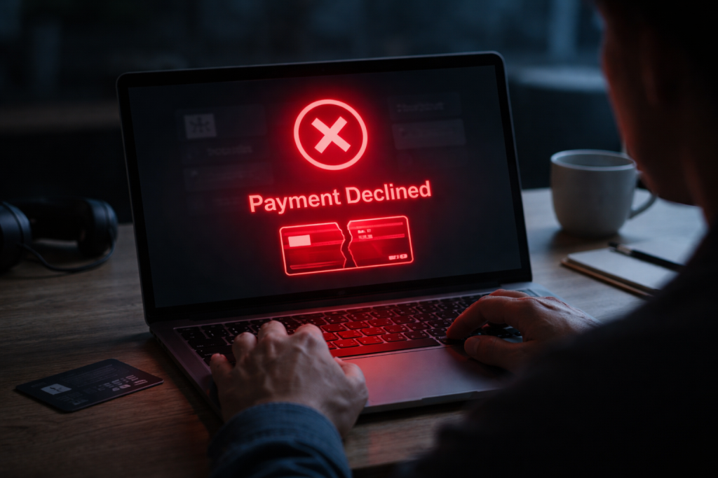payment declined screen
