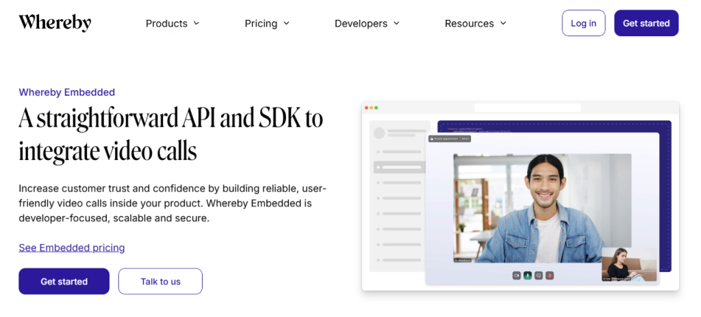Whereby Embedded website main page