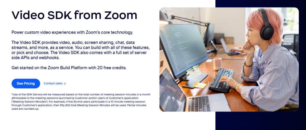 Zoom Video SDK landing page