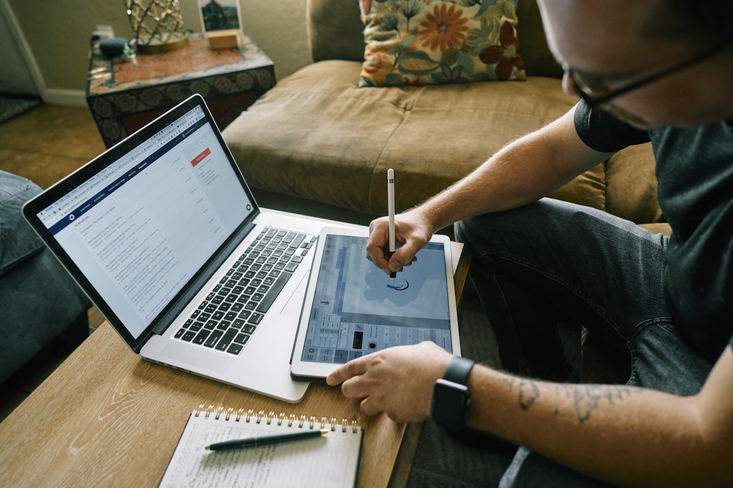 Confident creator at laptop planning a webcam business setup and income strategy