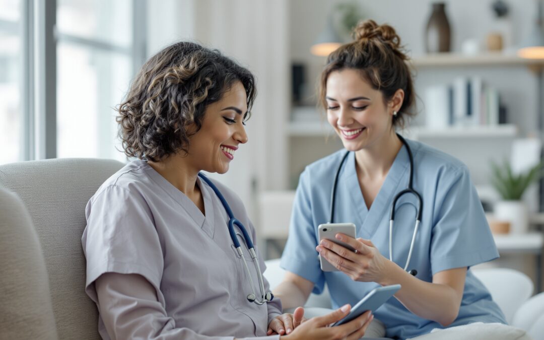 Doctor and patient in a telehealth consultation showing how video conferencing helps healthcare reach patients faster