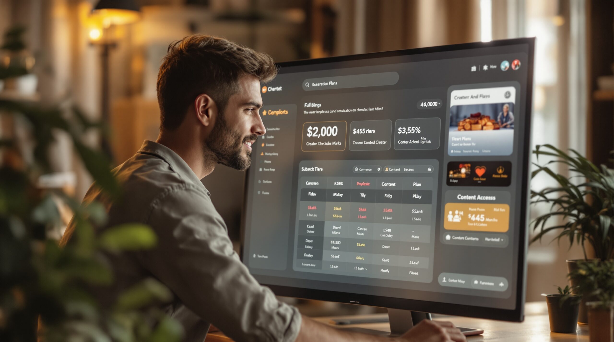 Community platform interface with member and content management tools