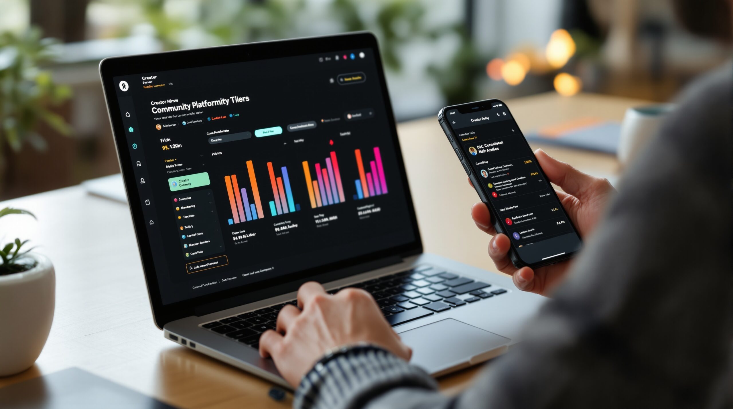 Community platform interface used to package content into subscription tiers