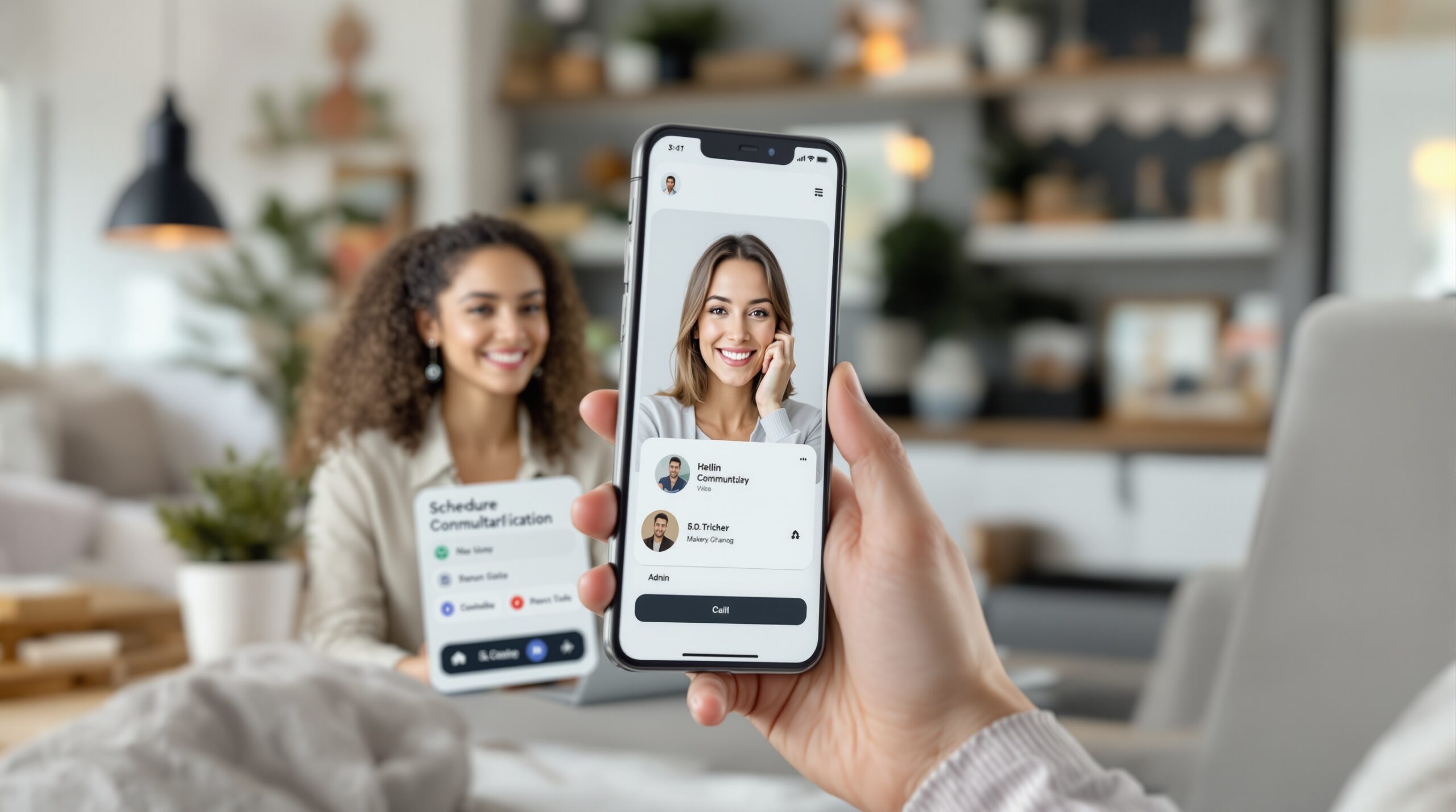 Mobile community app interface for member access