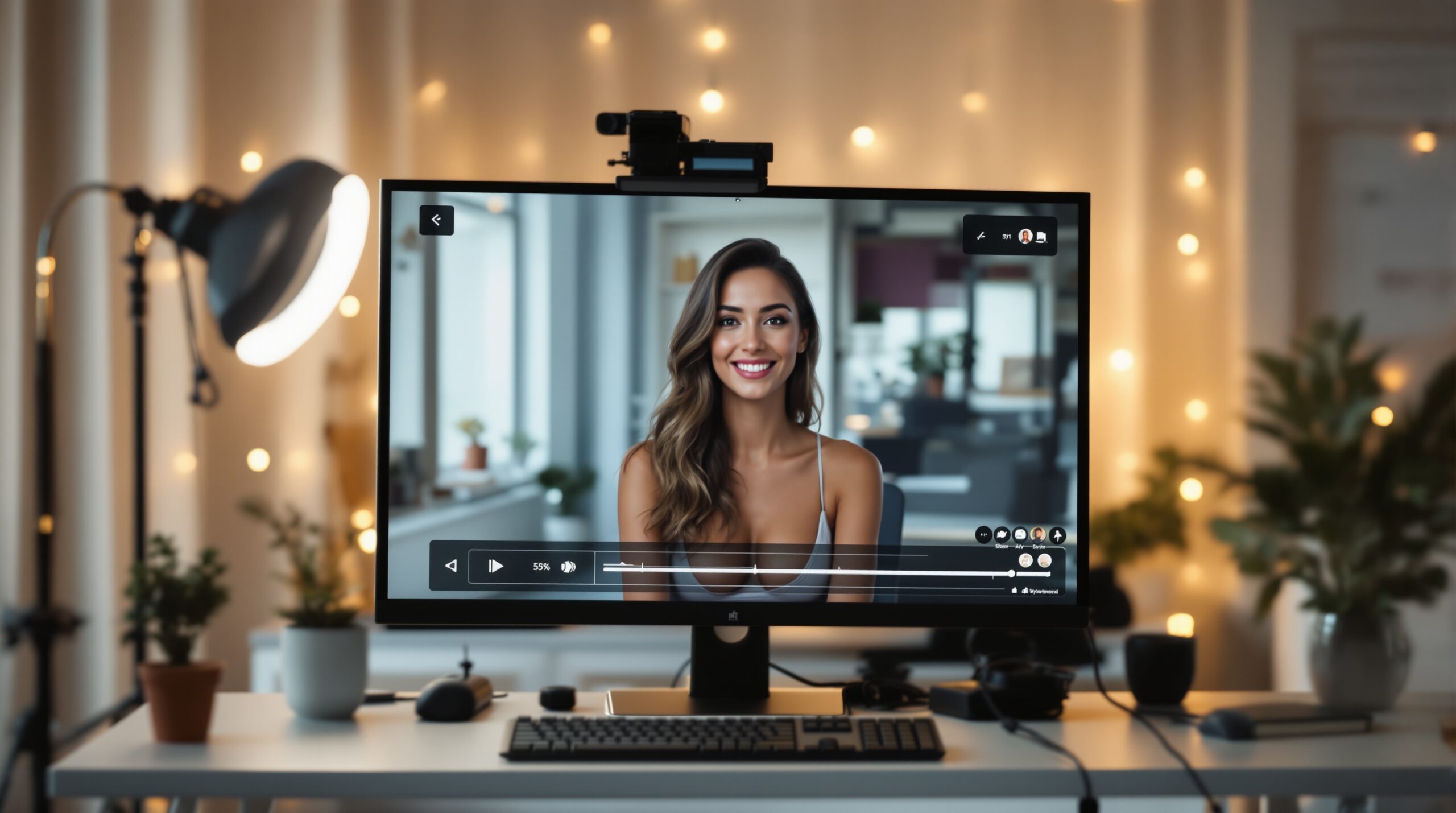 Close view of a live video interface used to illustrate stream latency and low-delay broadcasting