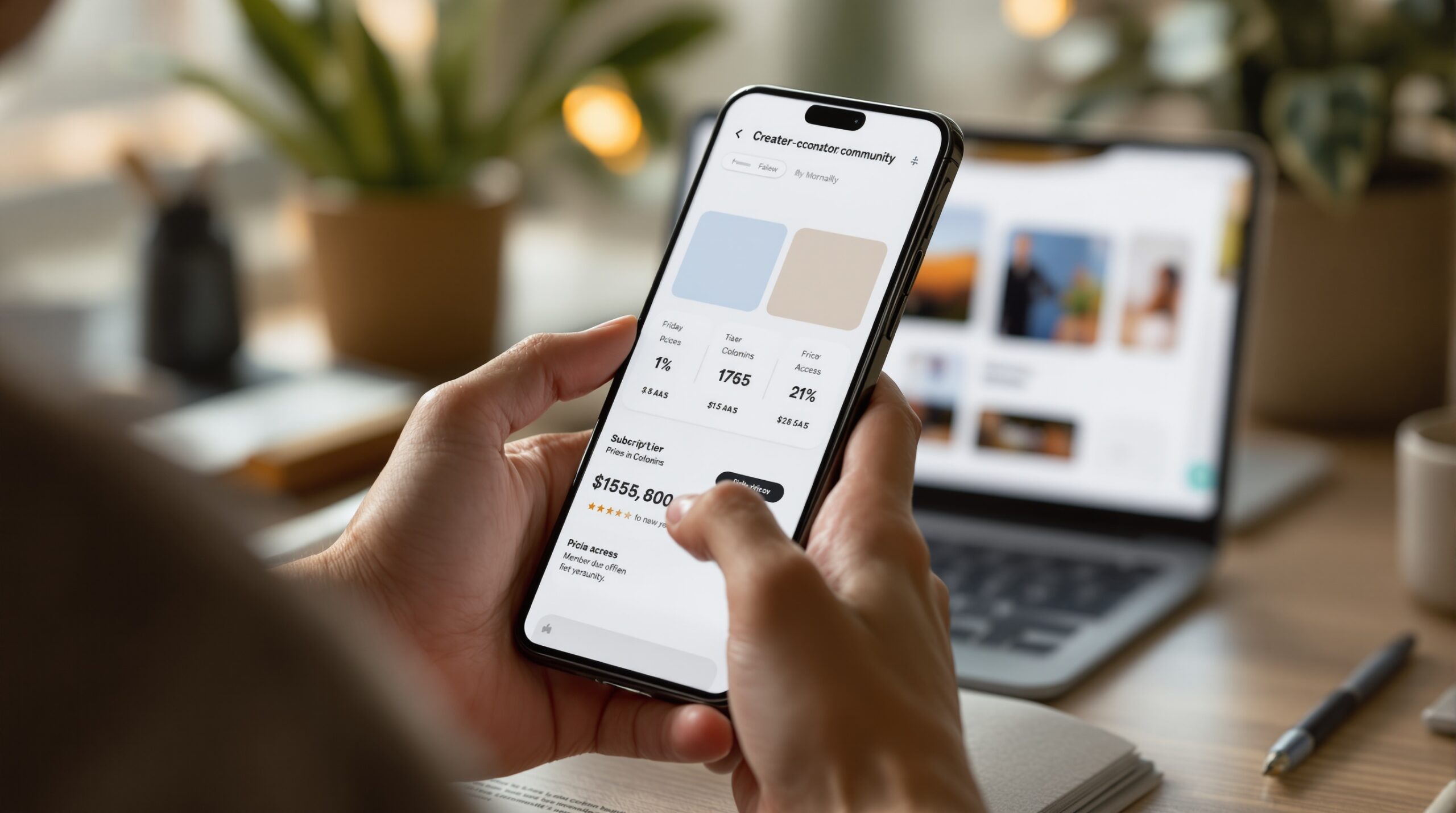 Mobile community app interface for member access