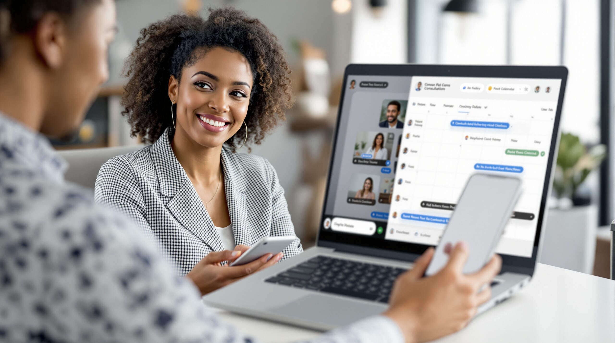 A calendar app interface representing scheduling, appointments, and payment-ready video conferencing platforms.