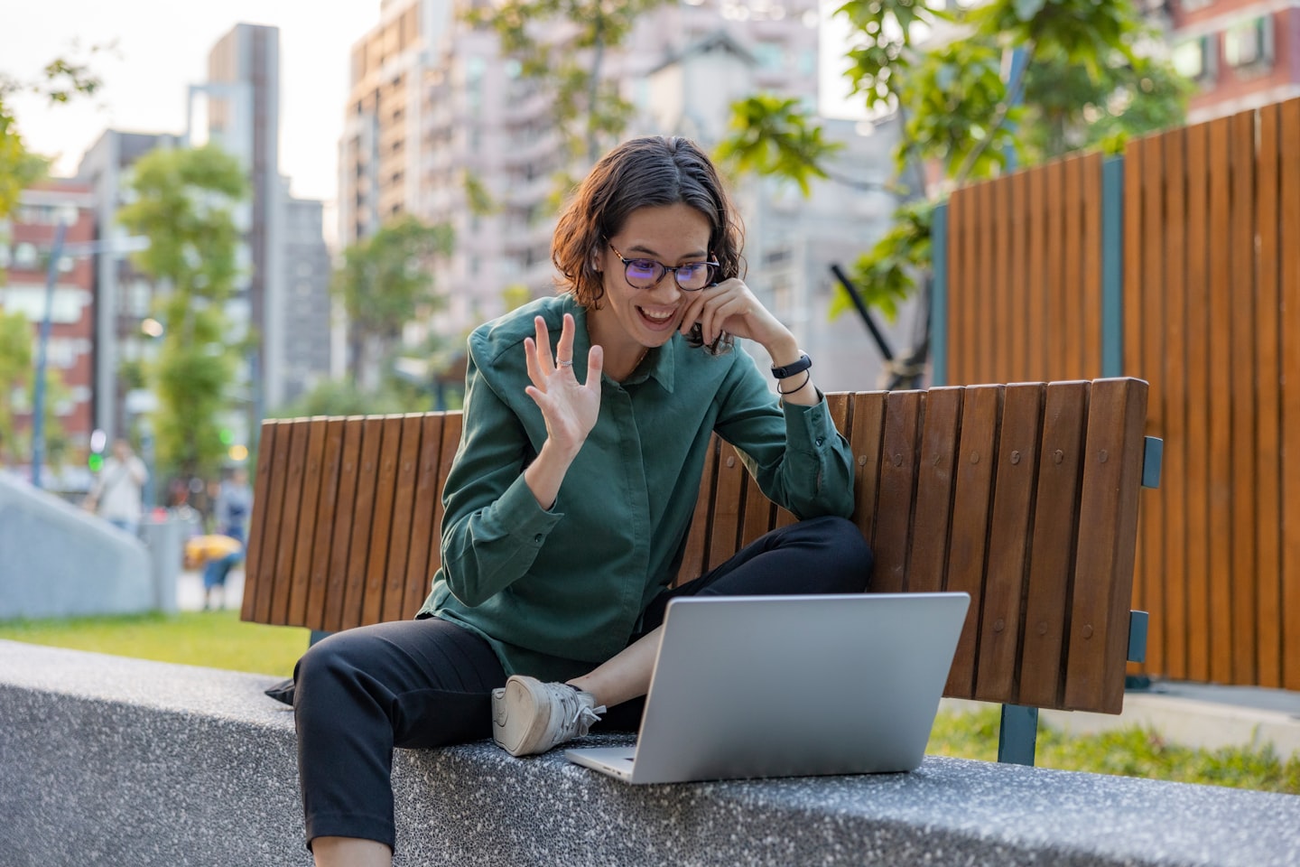 Tarot reader on a video call with a client during an online consultation session