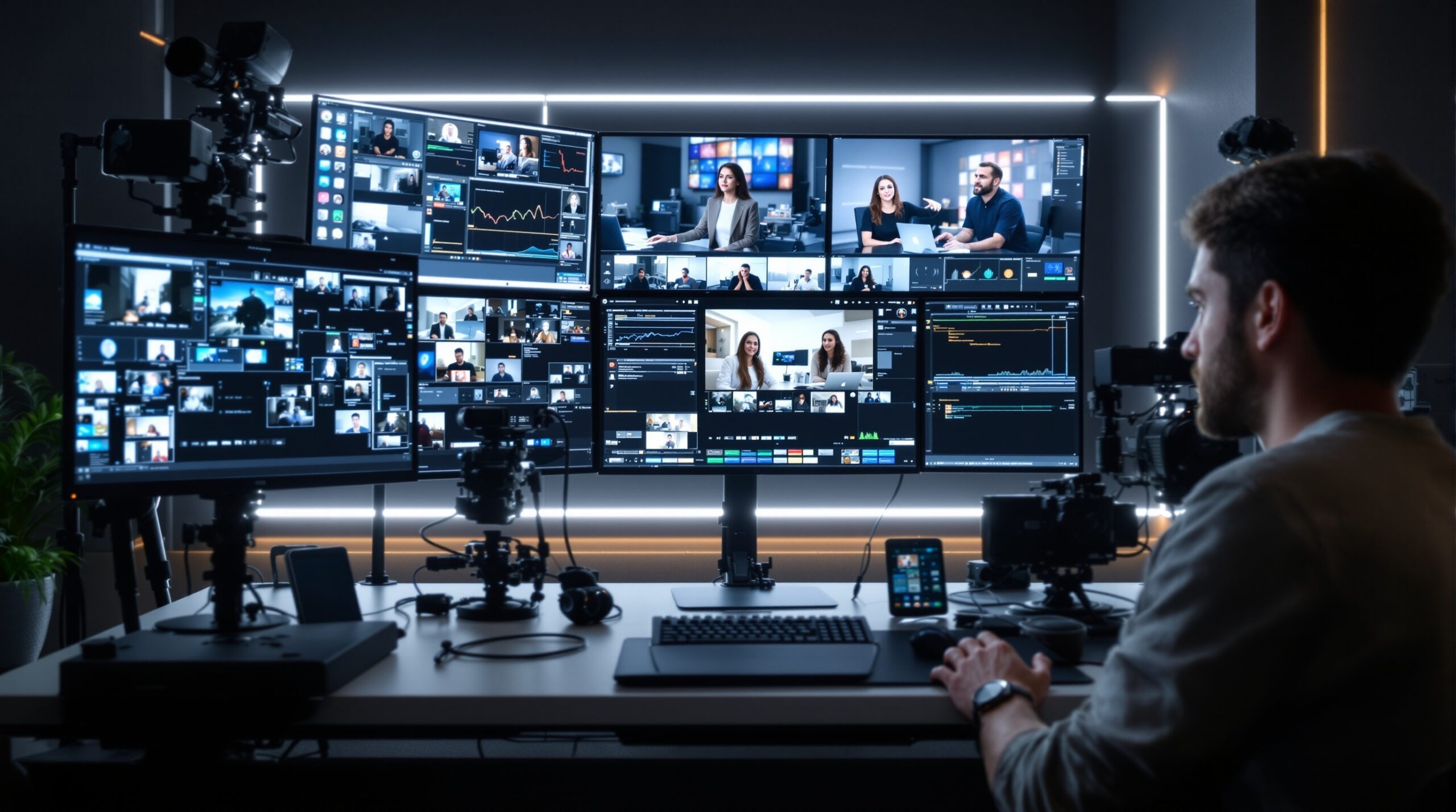 Video studio setup with production equipment, representing the ingest and processing side of streaming infrastructure