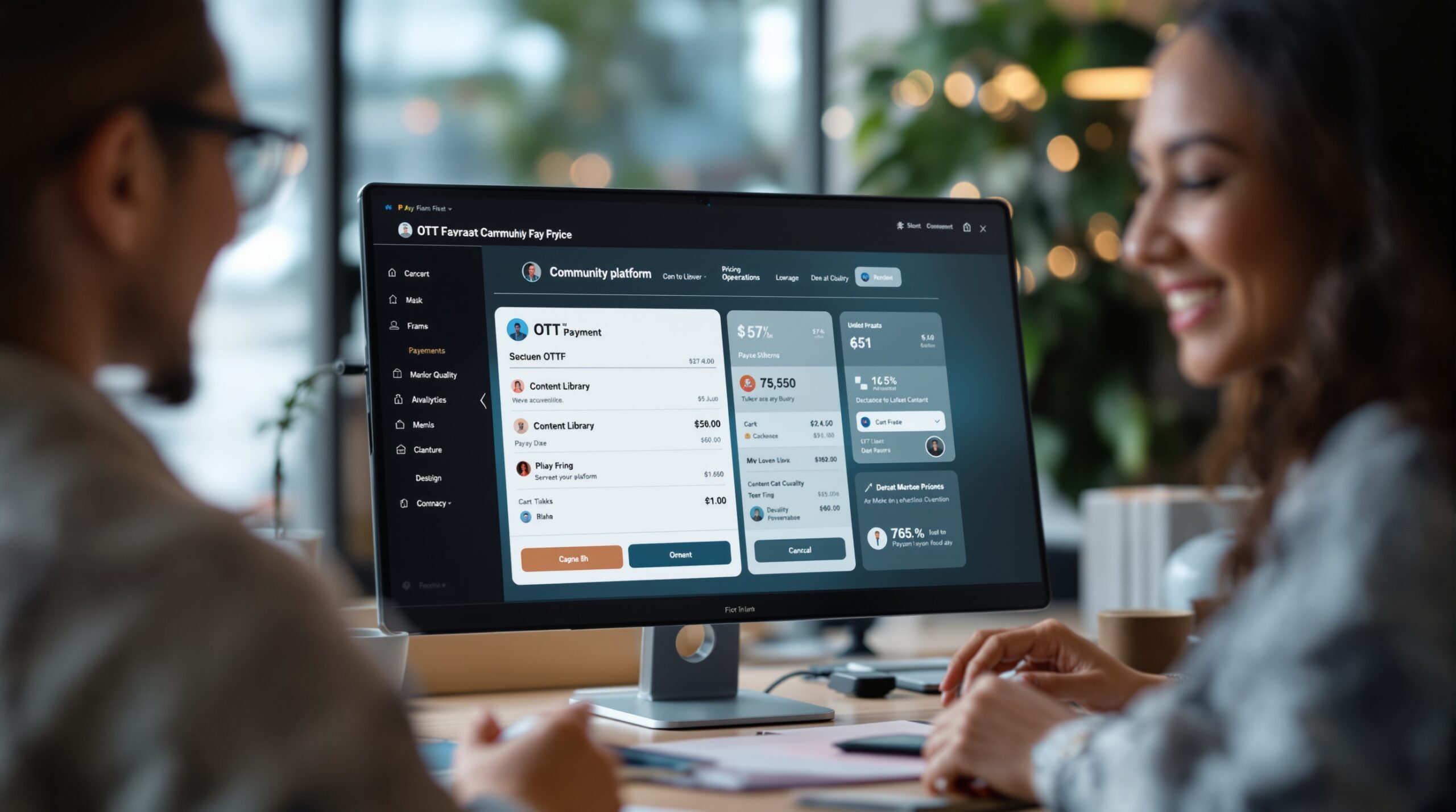 Online payment screen for community platform pricing