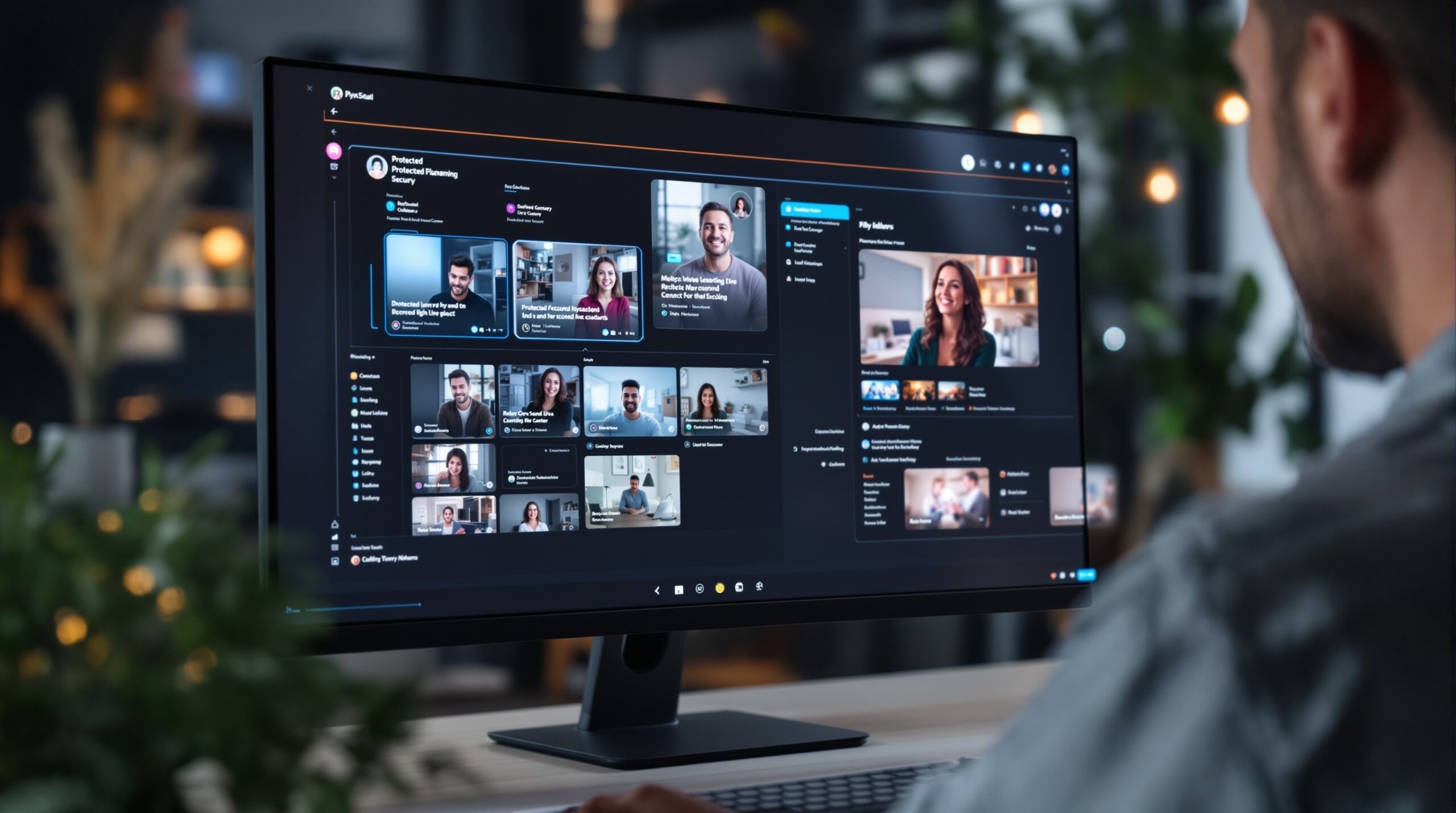 A streaming platform interface showing protected live content and restricted viewer access