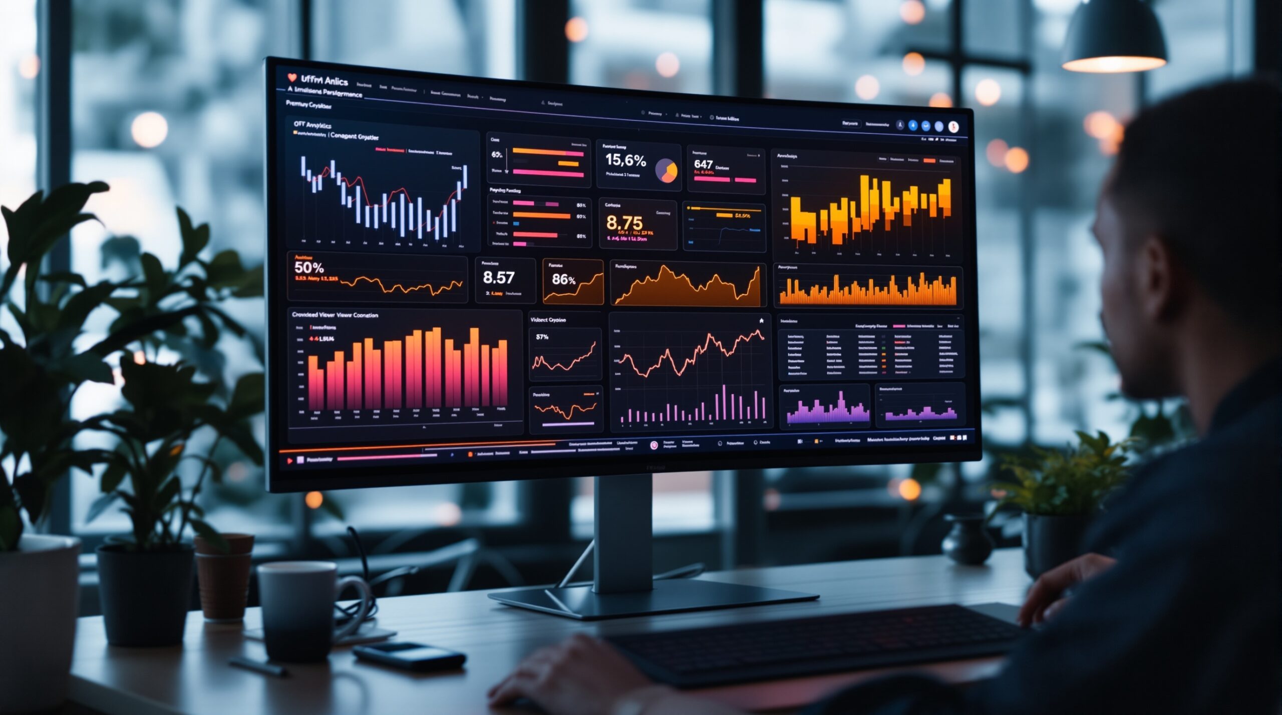 OTT analytics dashboard displaying viewer engagement and streaming performance trends