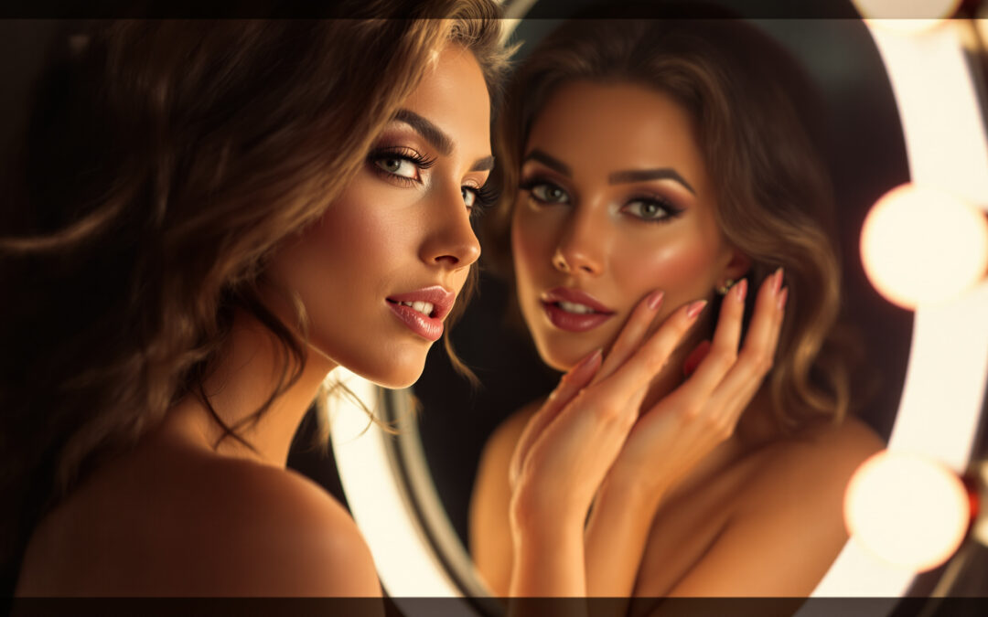 sexy beauty model makeup mirror glamour body