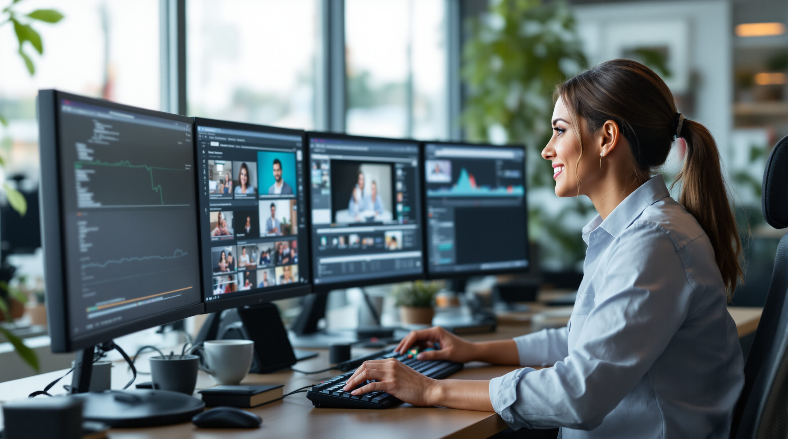 Adult streaming platform operator reviewing live operations