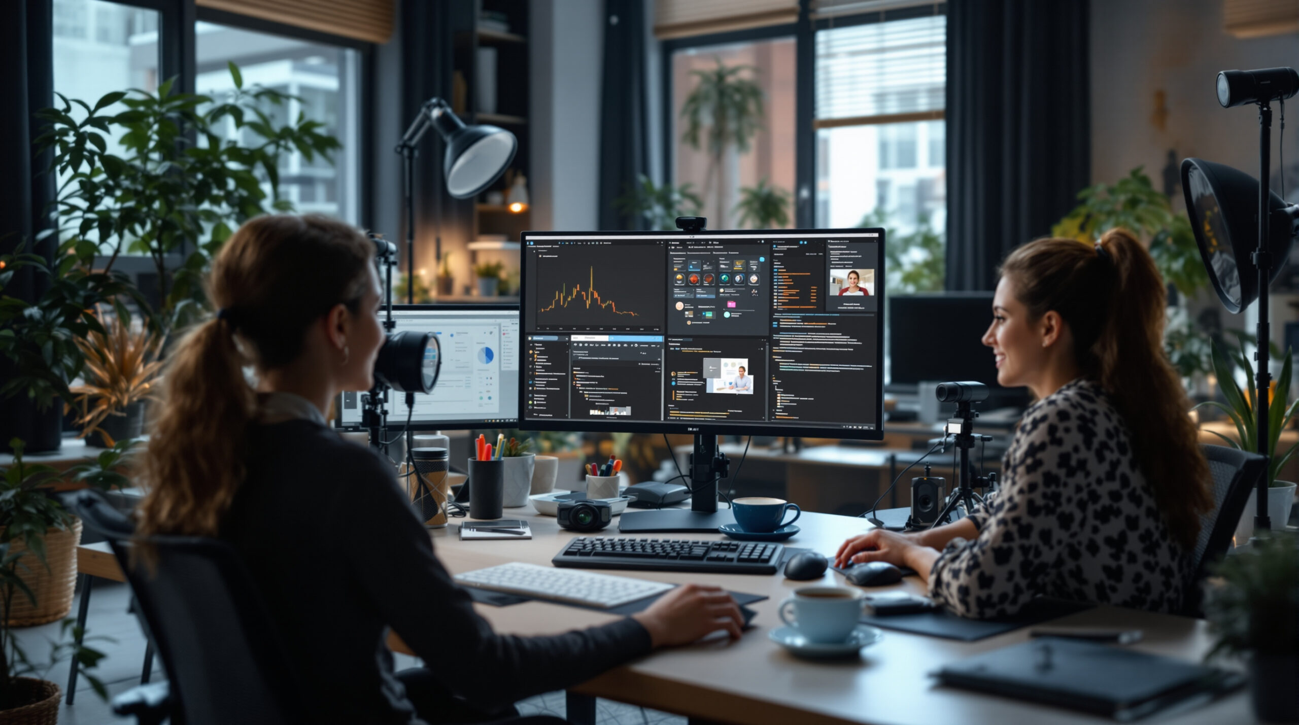 Three practical webcam positions prepared in a creator studio