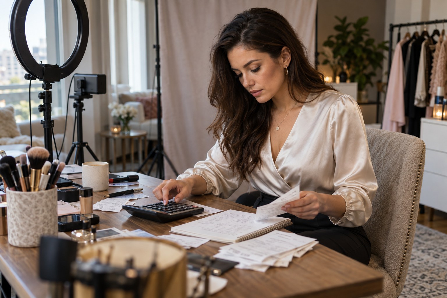 Creator calculating net camming income after a session