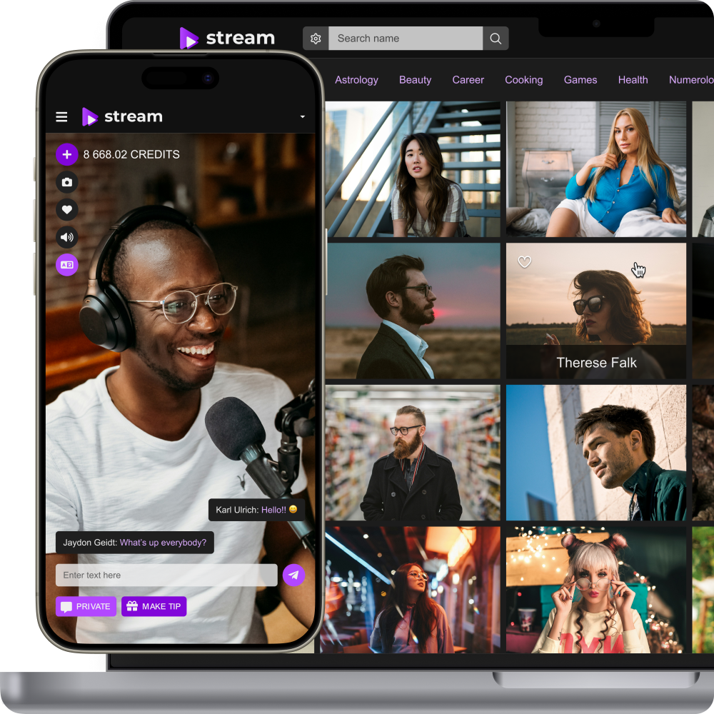 Scrile Stream live video on desktop and mobile under the client brand