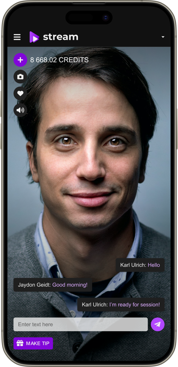 Private one-to-one video session inside a branded website on mobile
