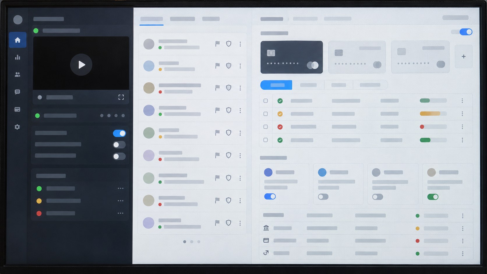 Online payment and subscription management screen