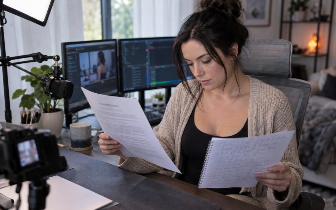 Webcam creator comparing an agency contract with an independent-work budget